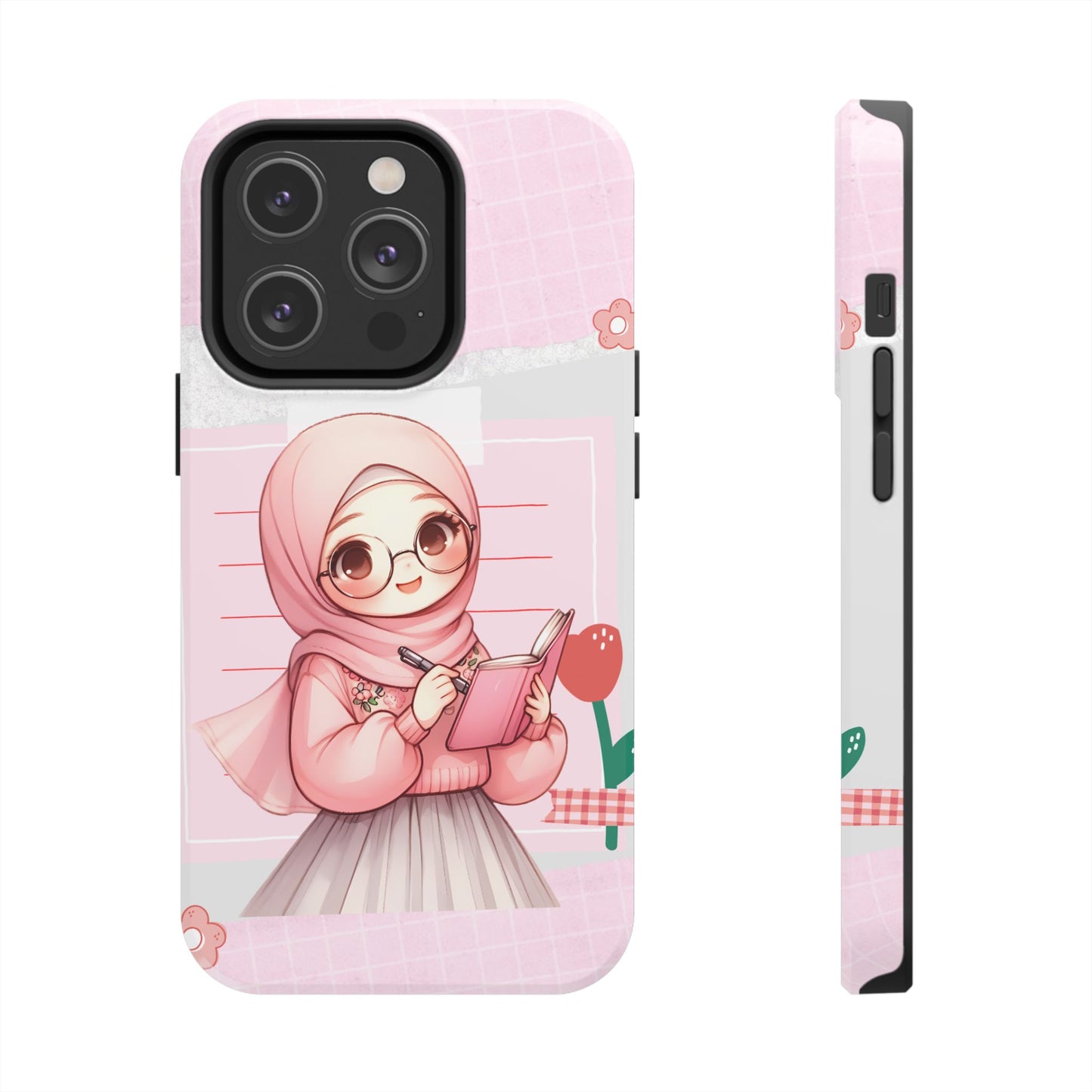 Cute Illustrated Phone Case for Girls - Stylish Tough Phone Cases with Floral Design
