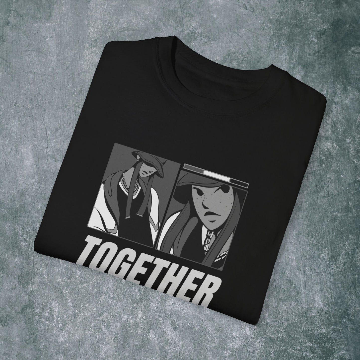 Together Unisex Garment-Dyed T-Shirt - Casual Graphic Tee for Friendship & Community