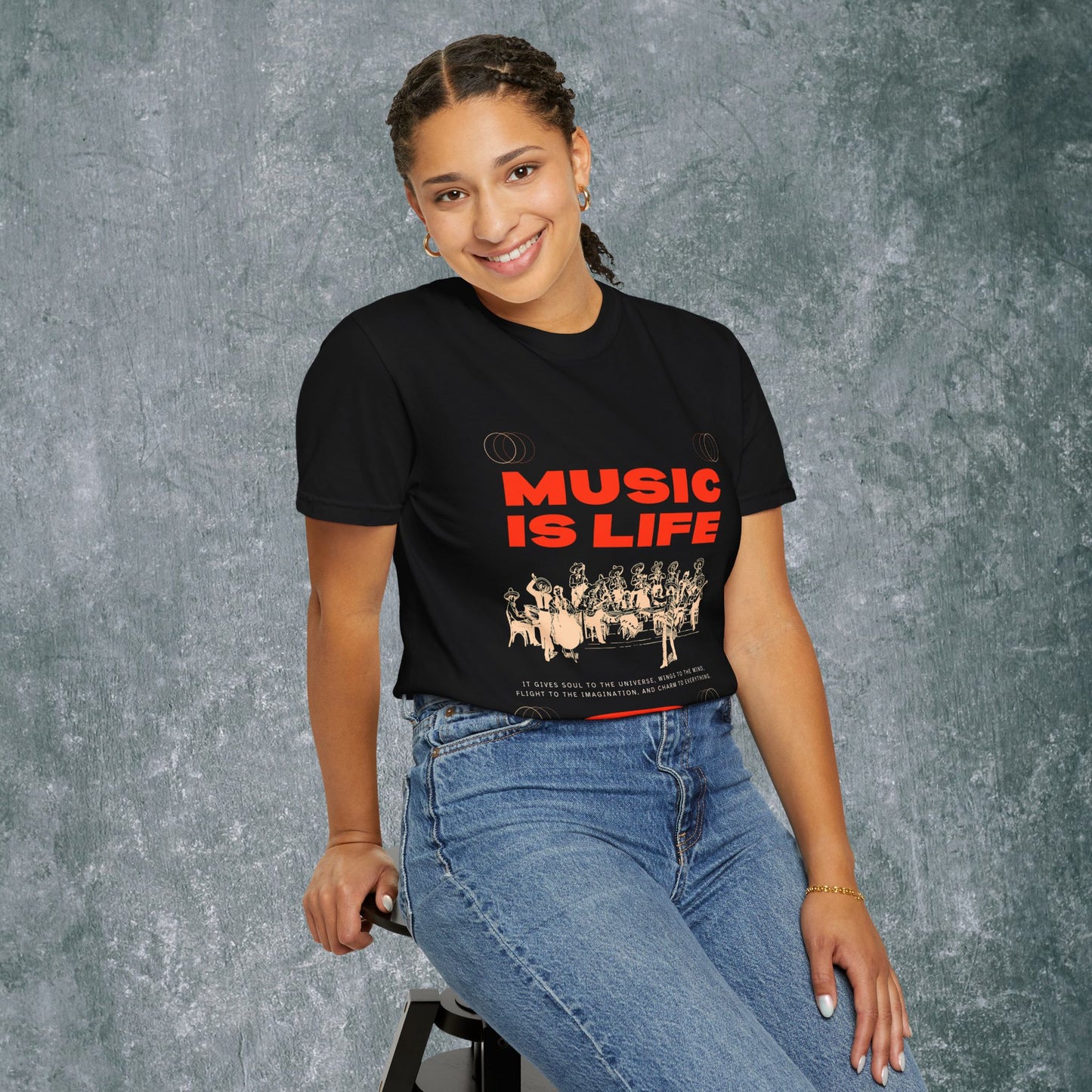 Music Is Life Unisex Garment-Dyed T-Shirt - Perfect for Music Lovers