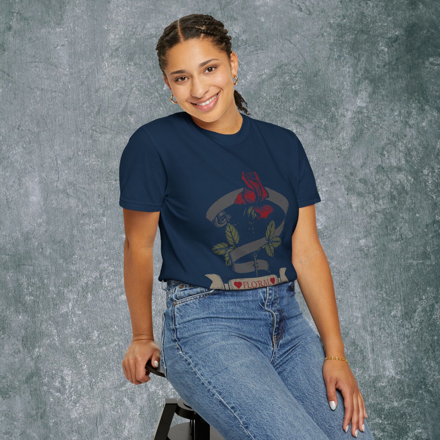 Floral Rose T-shirt - Vintage Vibes for Nature Lovers