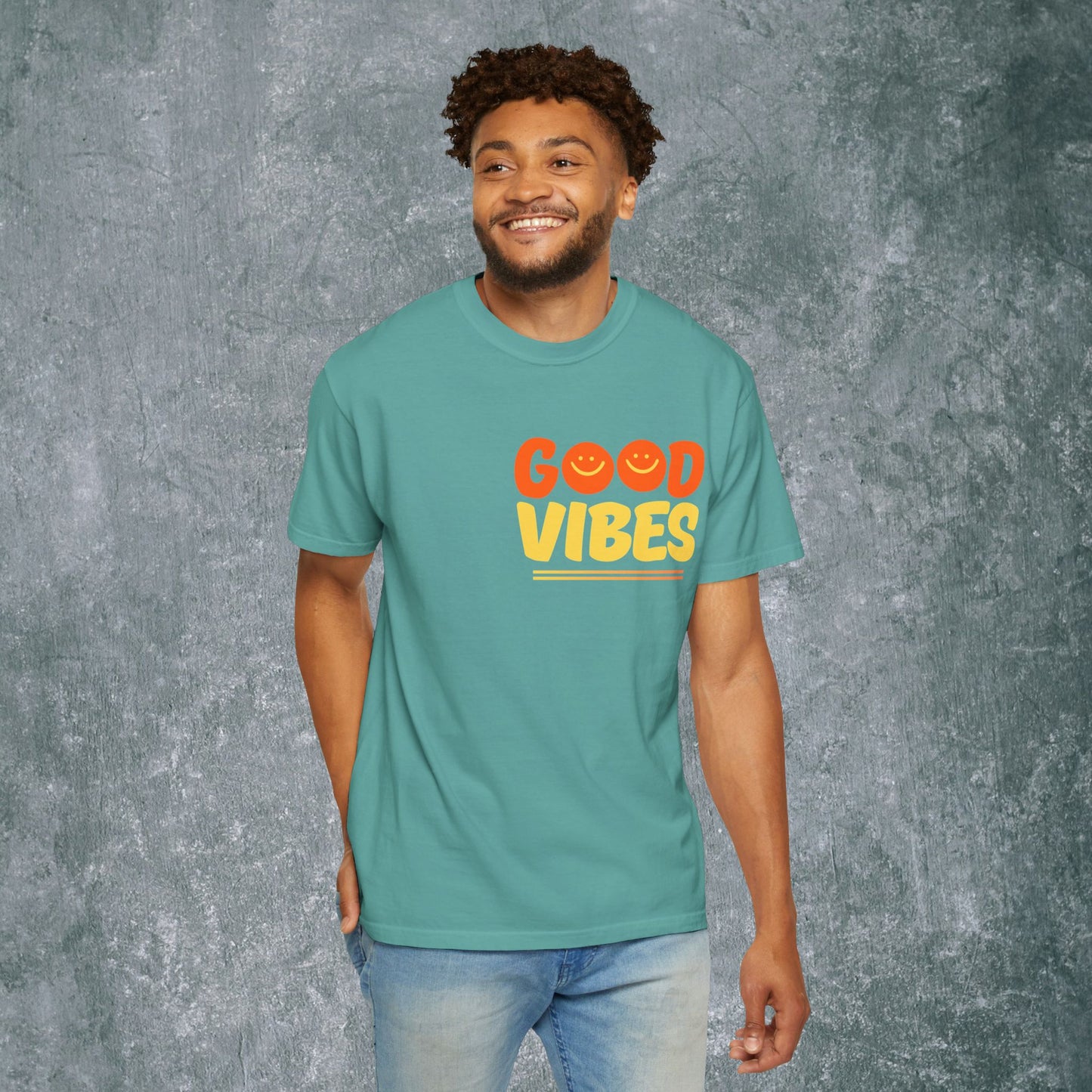 Good Vibes Unisex Garment-Dyed T-Shirt - Casual Summer Style