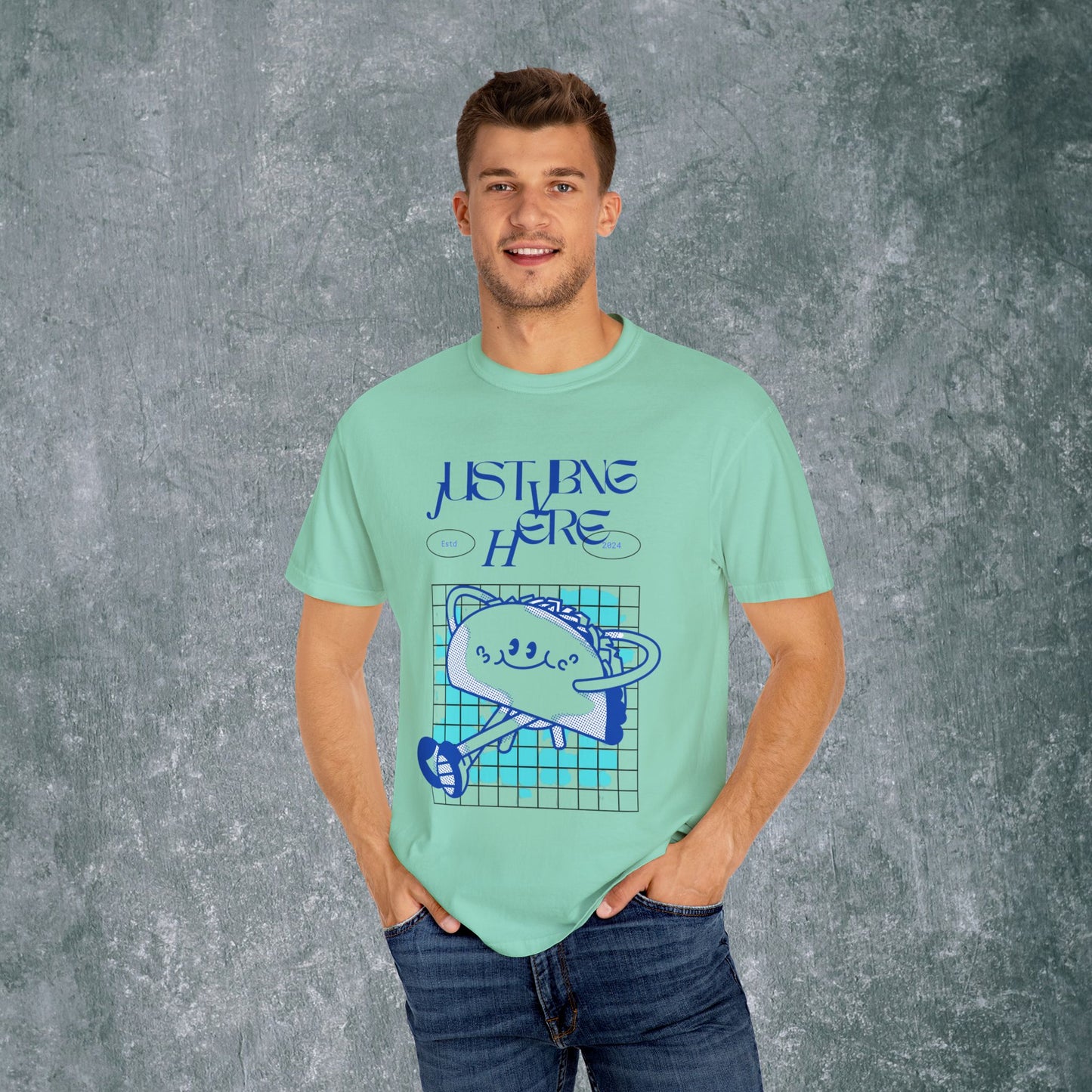 Playful Graphic Tee - 'Just Being Here' Unisex T-Shirt