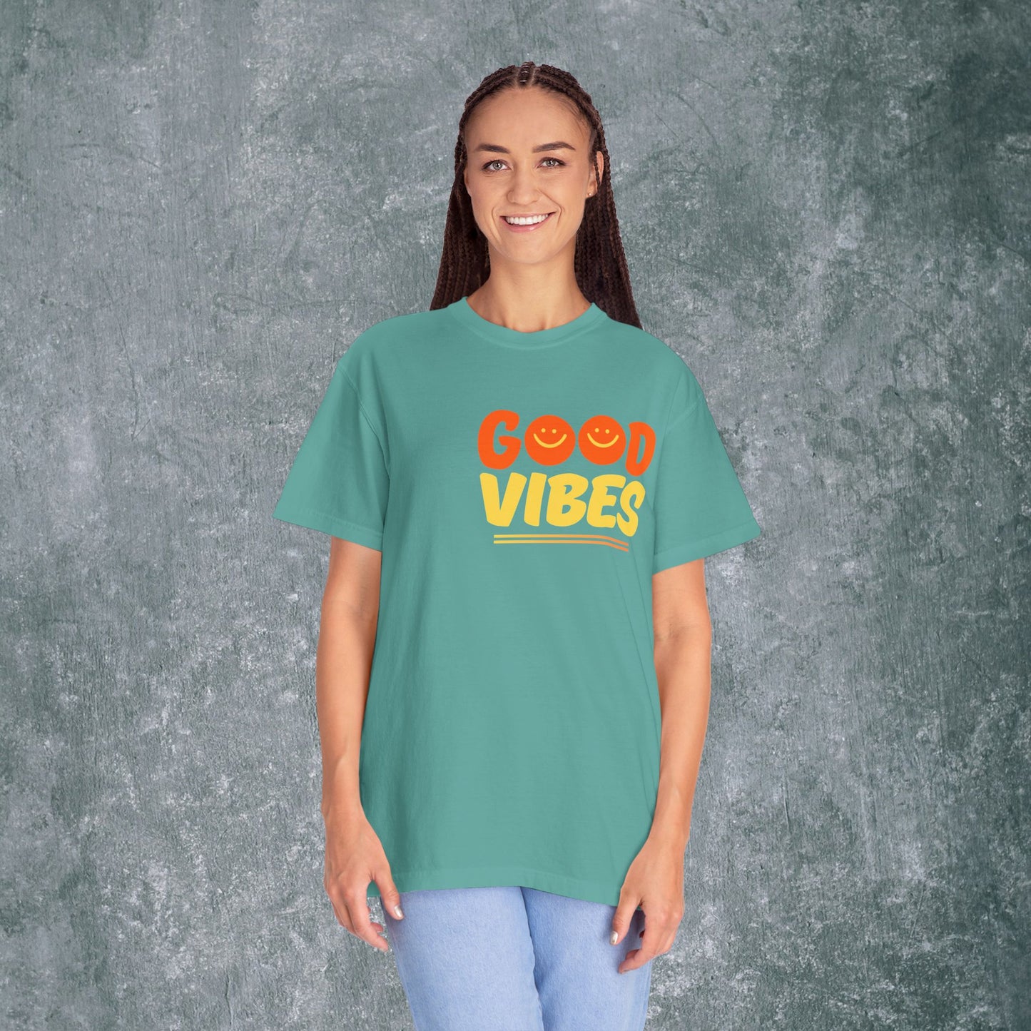 Good Vibes Unisex Garment-Dyed T-Shirt - Casual Summer Style