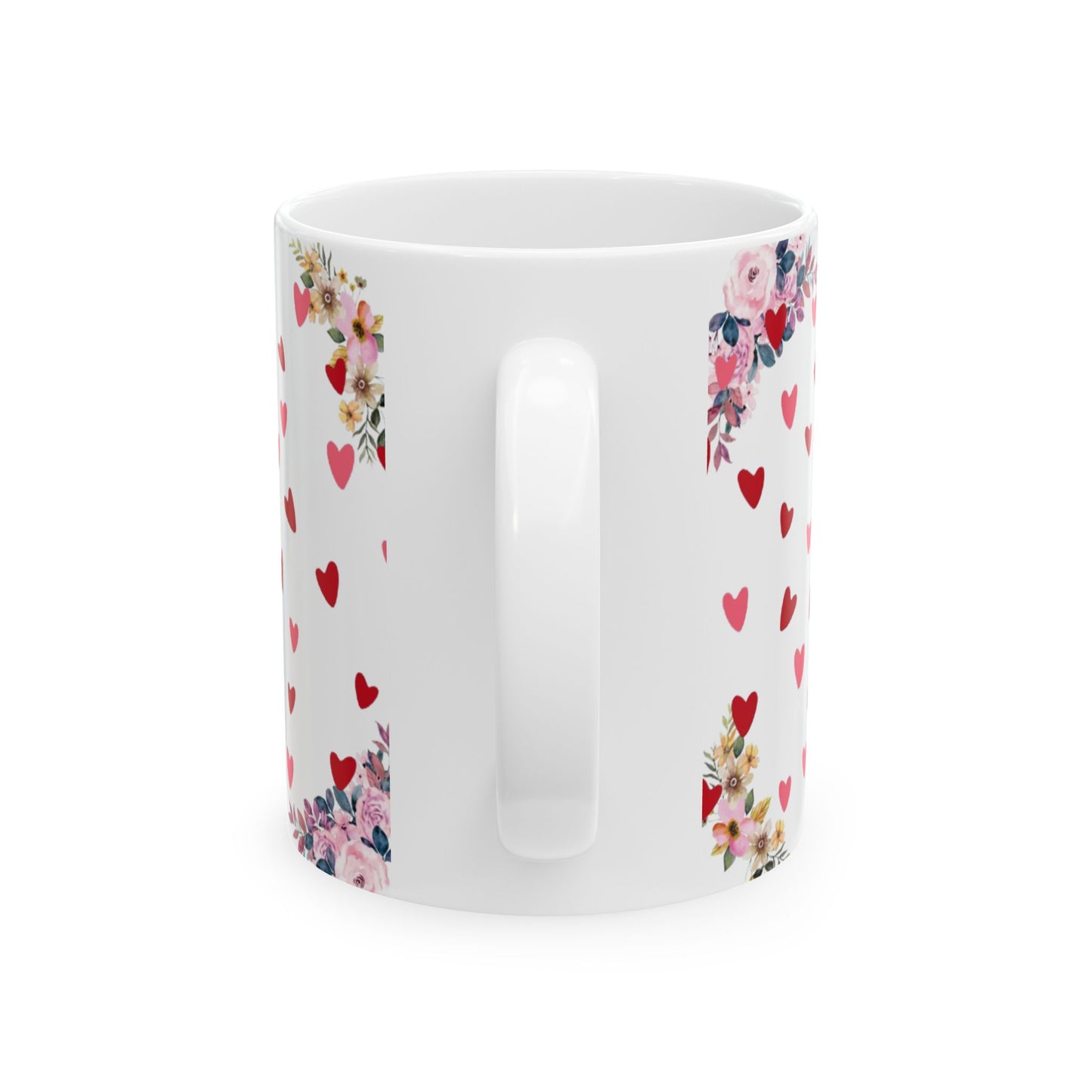 Coffee Time Bear Mug - Cute Animal and Floral Hearts Cup for Animal Lovers
