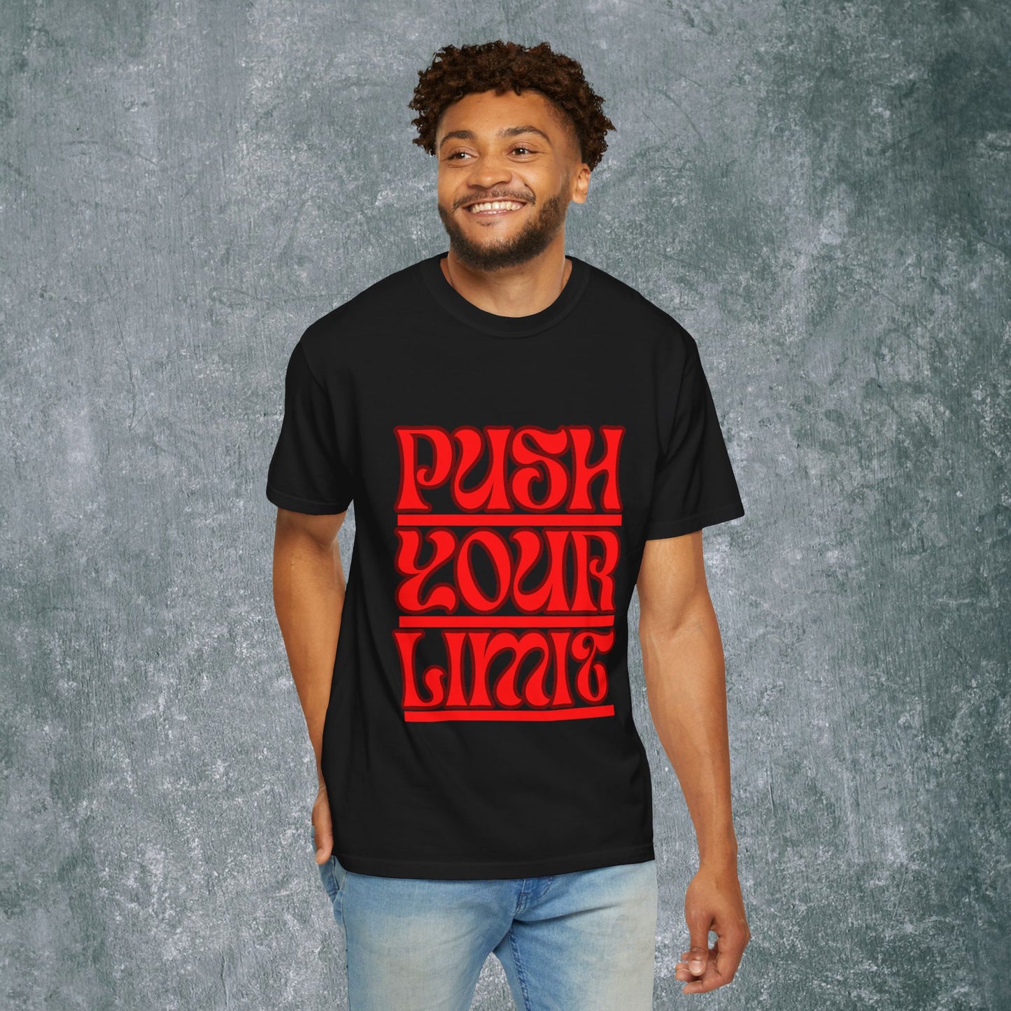 Motivational Unisex Garment-Dyed T-Shirt - 'Push Your Limit'