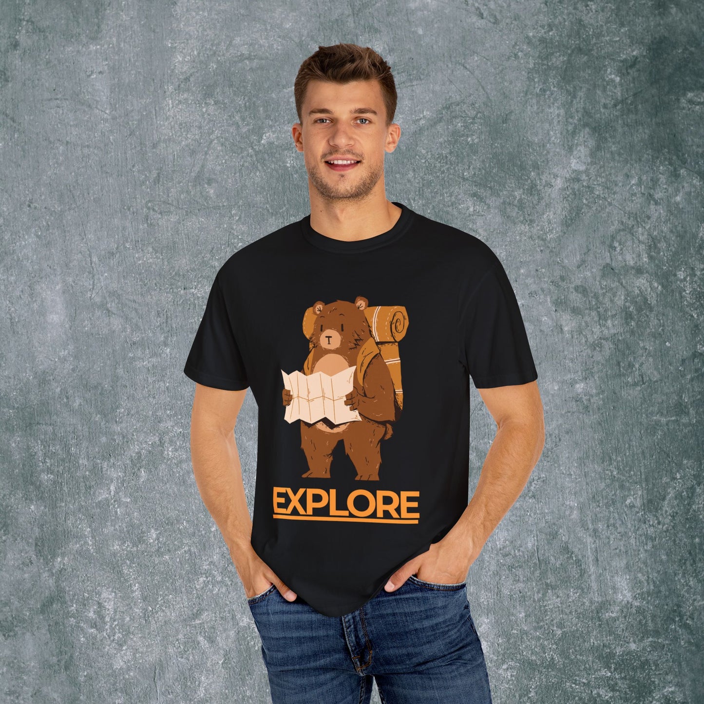 Explore Bear Unisex Garment-Dyed T-Shirt