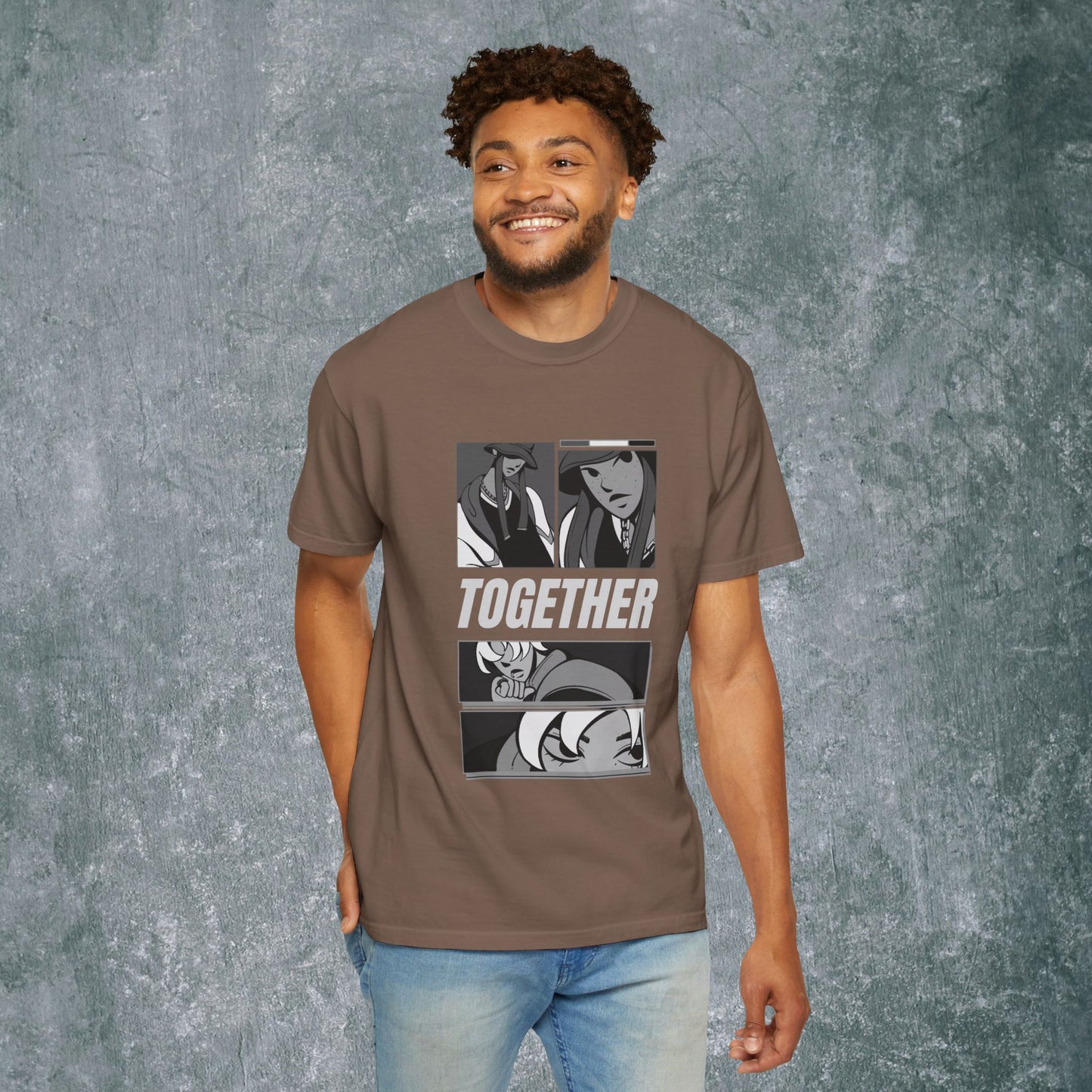 Together Unisex Garment-Dyed T-Shirt - Casual Graphic Tee for Friendship & Community