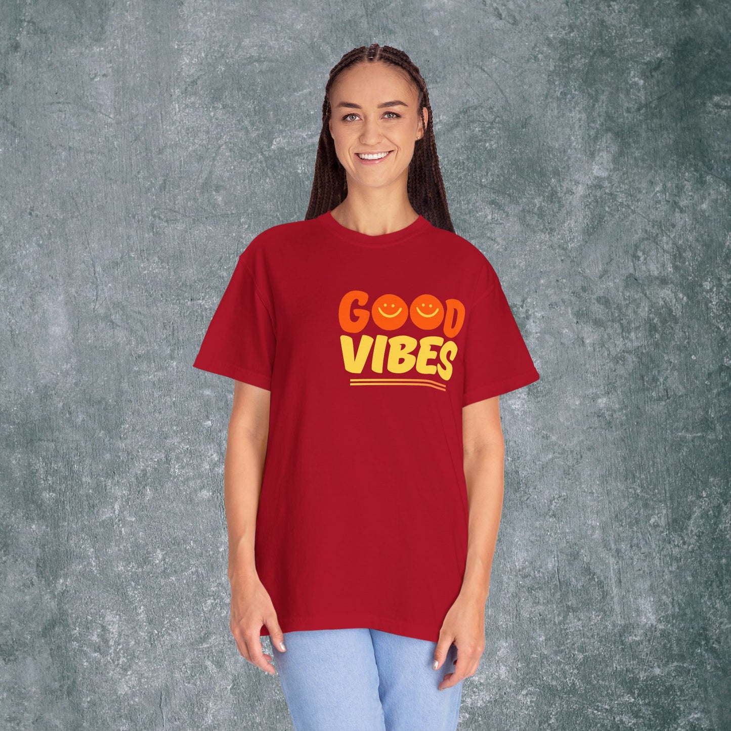 Good Vibes Unisex Garment-Dyed T-Shirt - Casual Summer Style