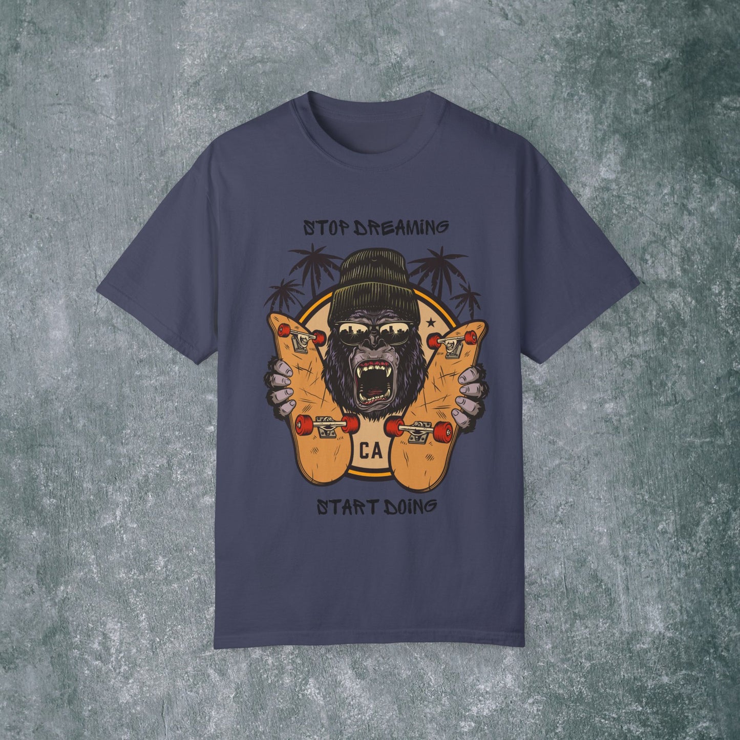 Unisex Garment-Dyed T-Shirt with Motivational Gorilla Design
