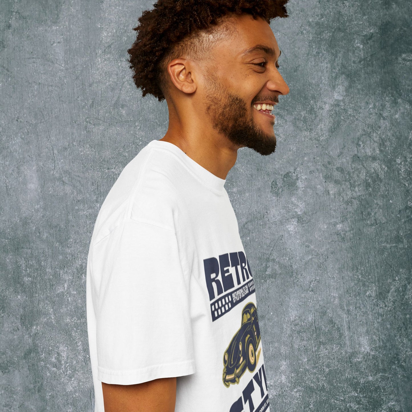 Retro Style Unisex Garment-Dyed T-Shirt - Vintage Car Design