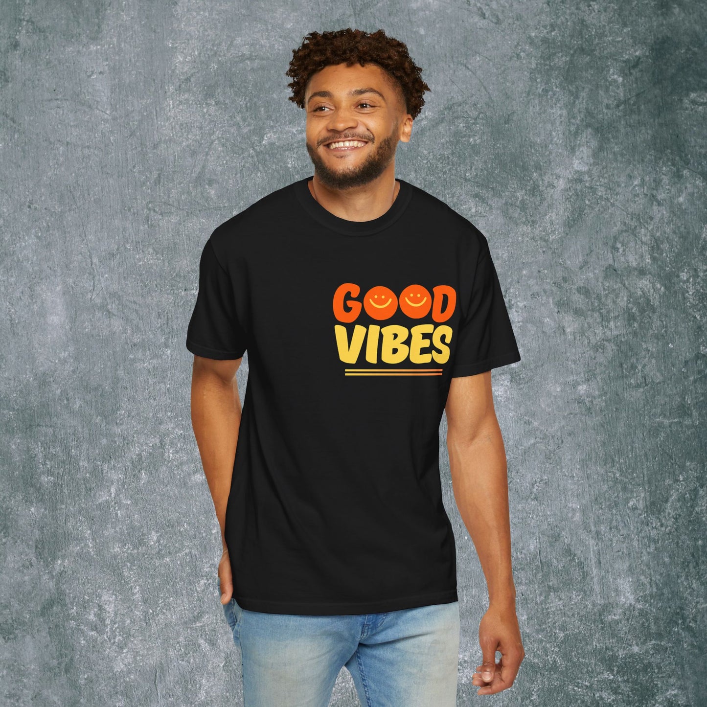 Good Vibes Unisex Garment-Dyed T-Shirt - Casual Summer Style