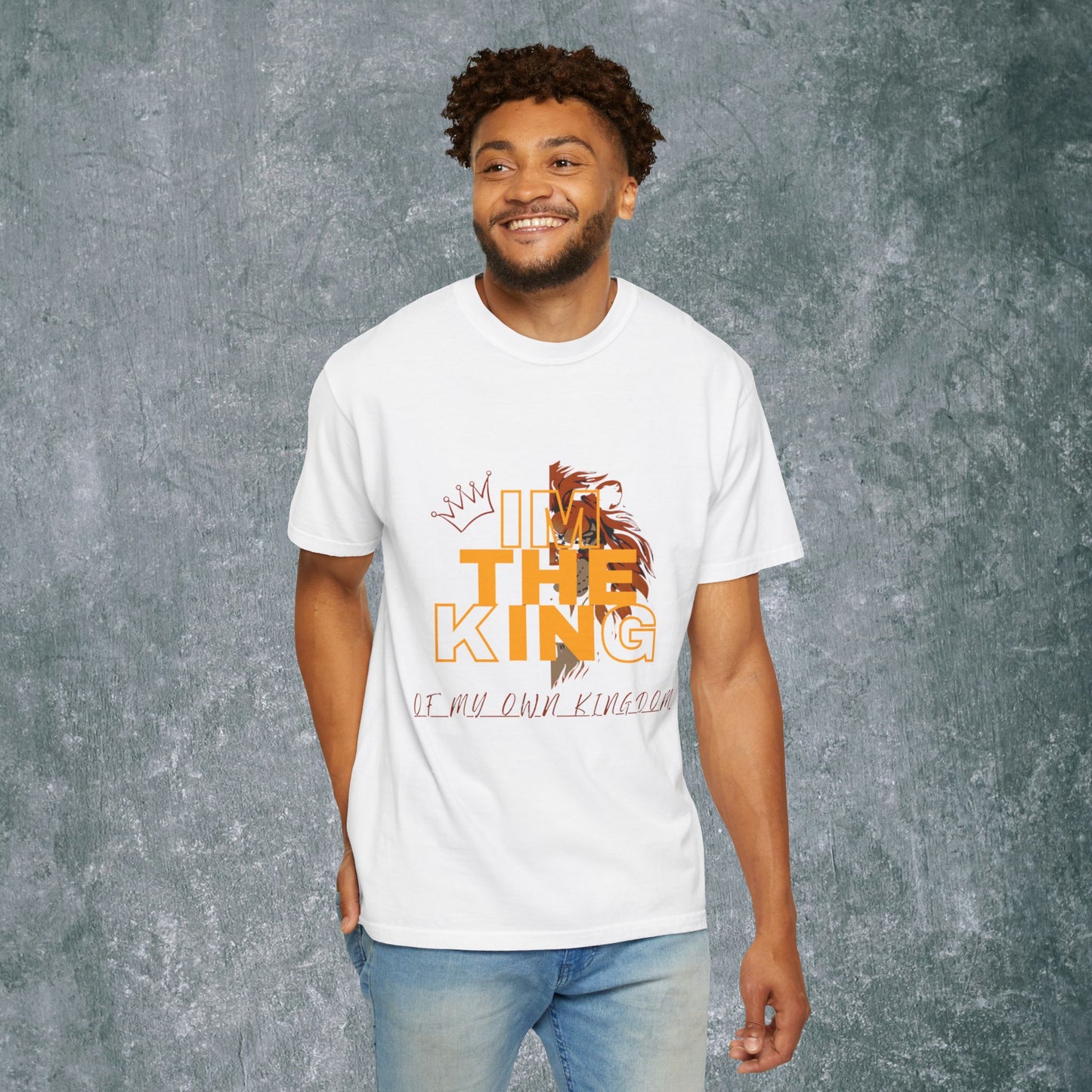 I'm The King Garment-Dyed Unisex T-Shirt | Bold Lion Design