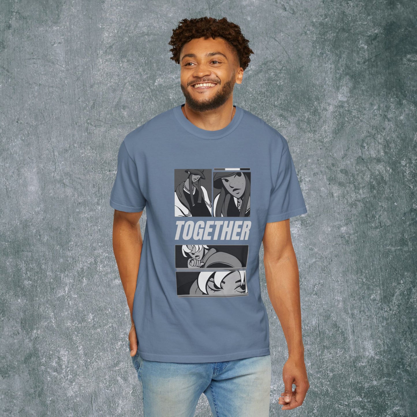 Together Unisex Garment-Dyed T-Shirt - Casual Graphic Tee for Friendship & Community