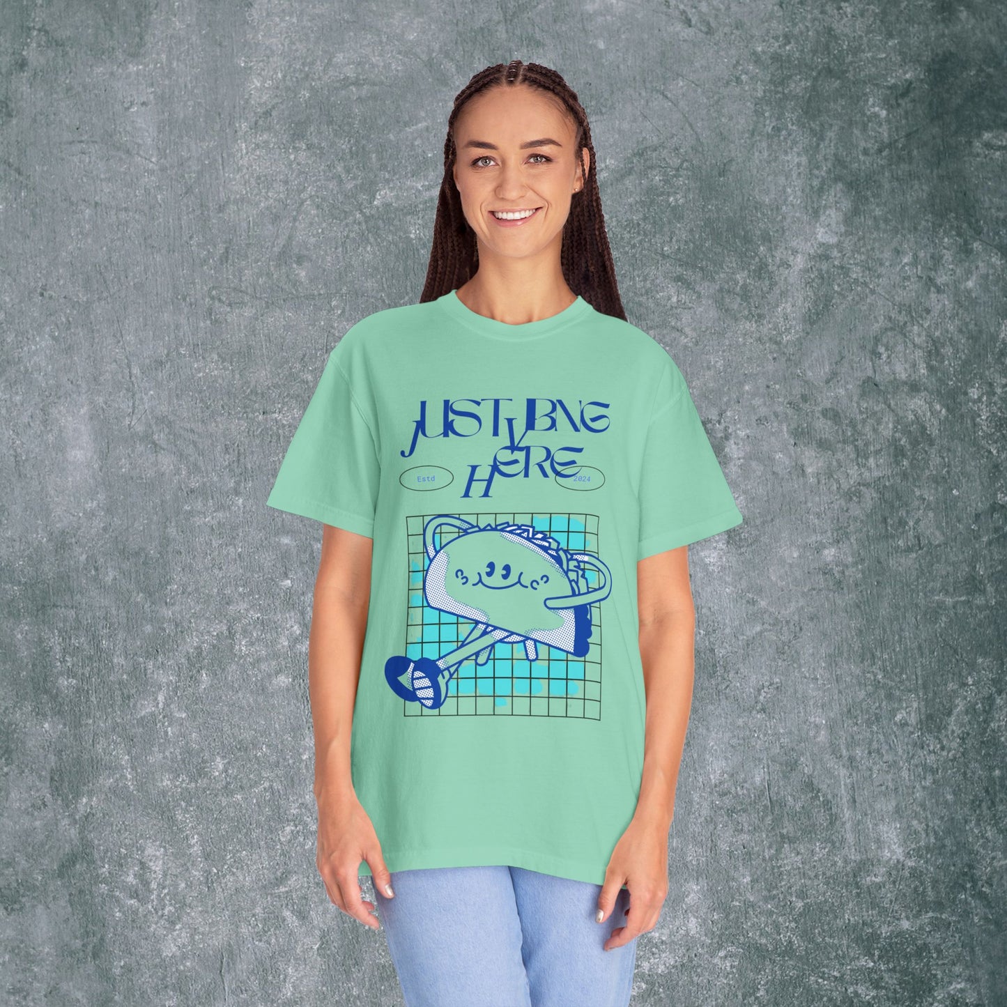 Playful Graphic Tee - 'Just Being Here' Unisex T-Shirt