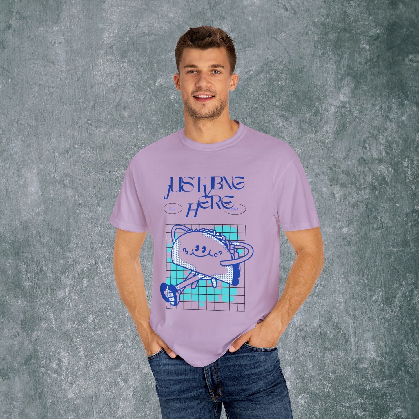 Playful Graphic Tee - 'Just Being Here' Unisex T-Shirt