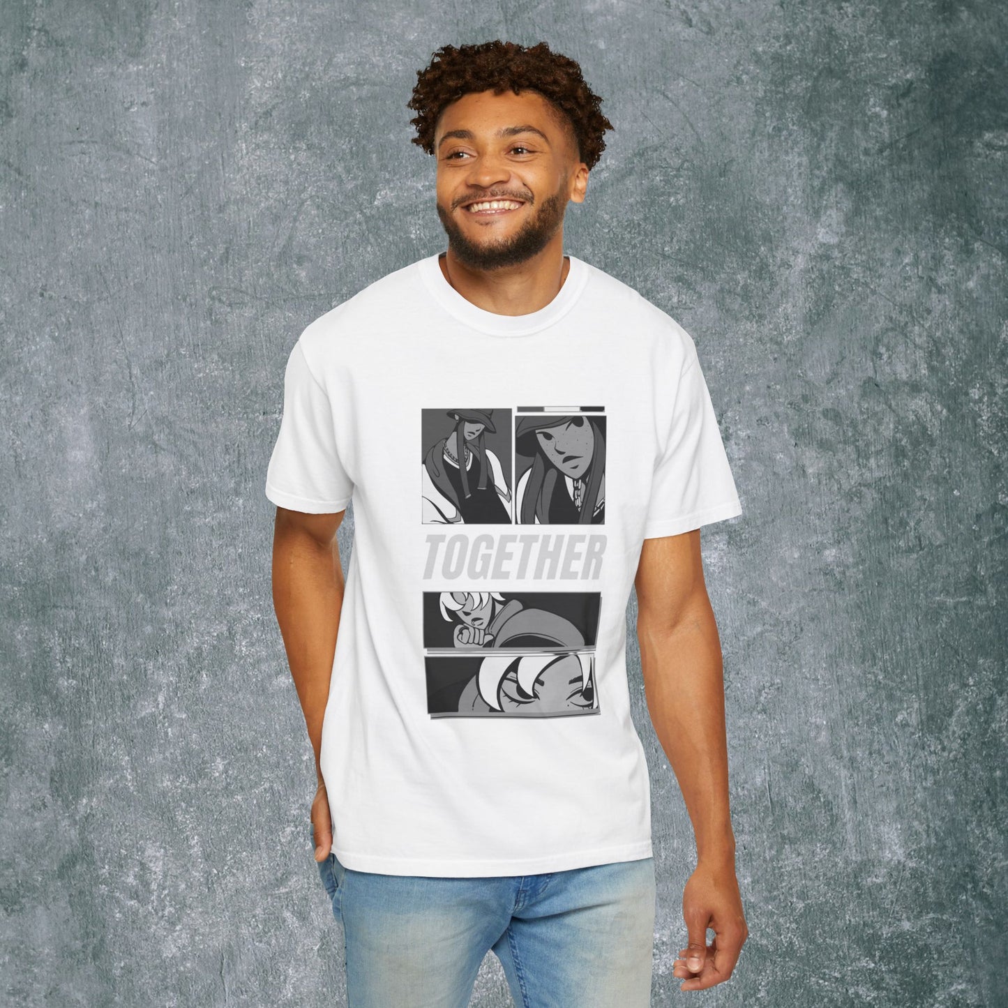 Together Unisex Garment-Dyed T-Shirt - Casual Graphic Tee for Friendship & Community