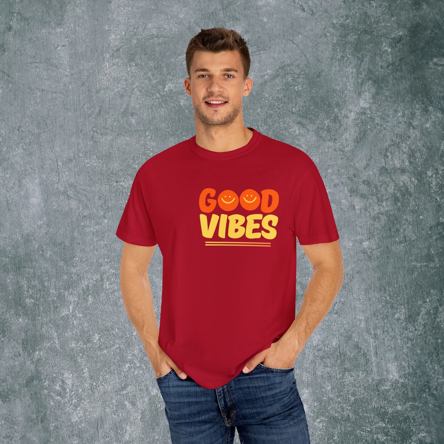 Good Vibes Unisex Garment-Dyed T-Shirt - Casual Summer Style