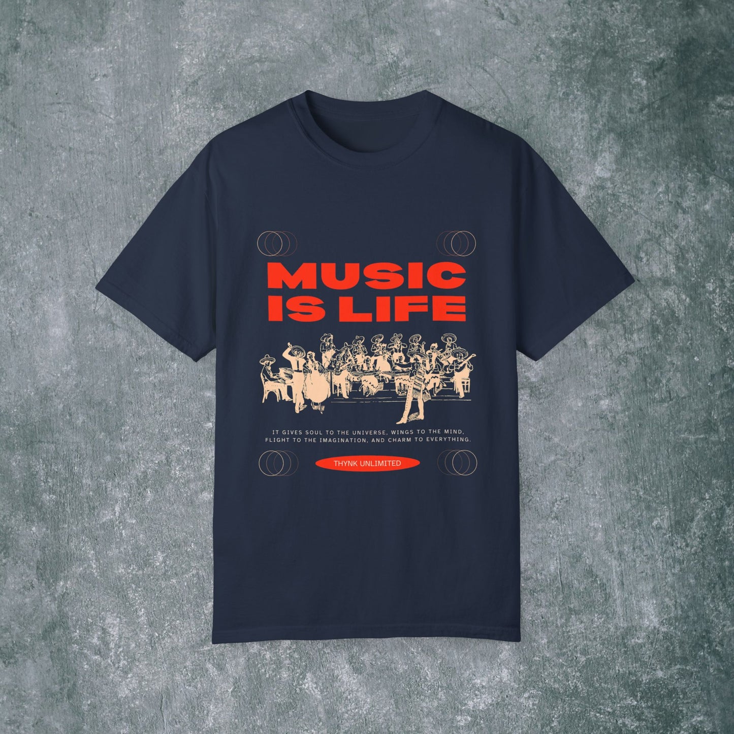 Music Is Life Unisex Garment-Dyed T-Shirt - Perfect for Music Lovers