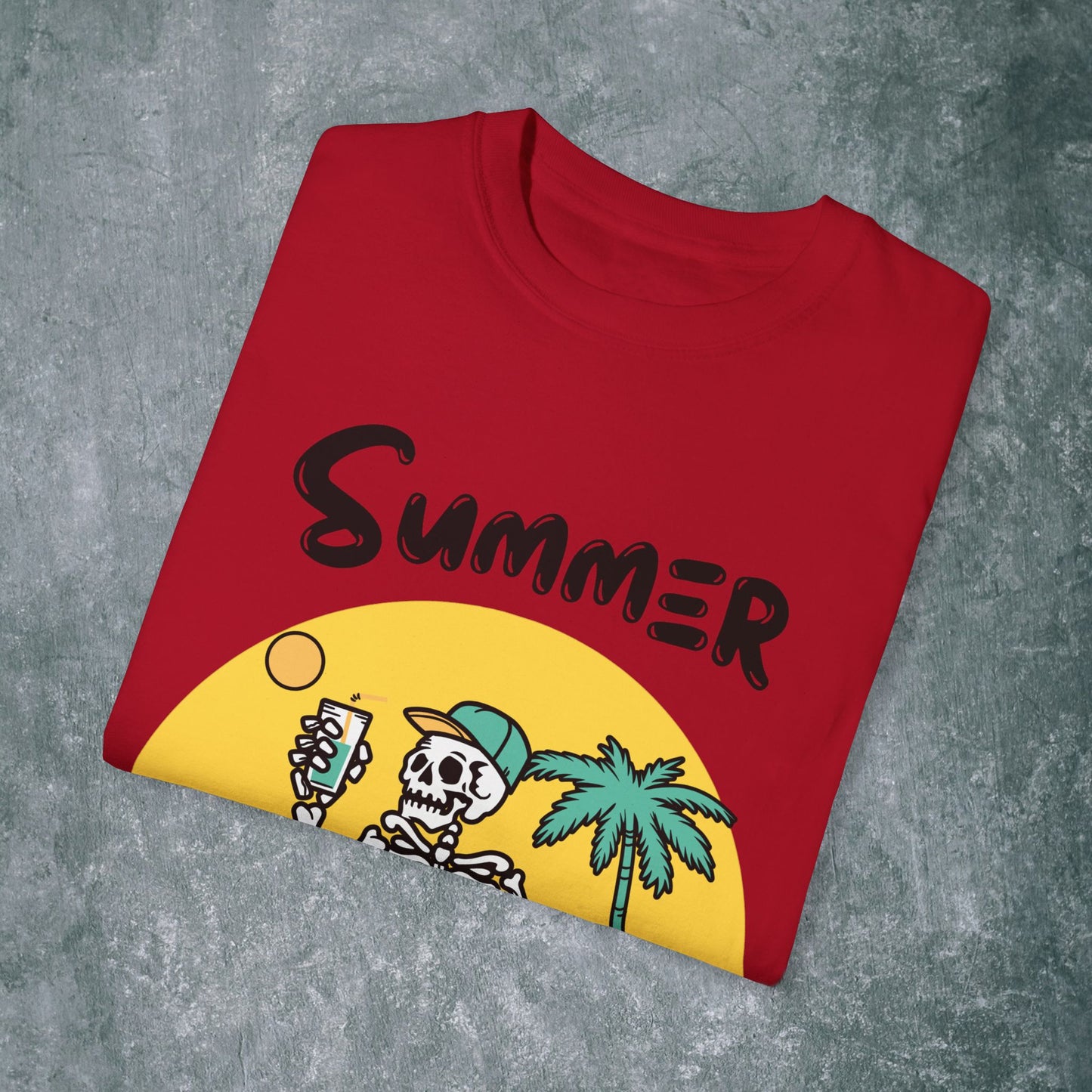 Vintage Summer Skeleton T-shirt - Salt Licked Memories - Unisex Garment-Dyed Tee