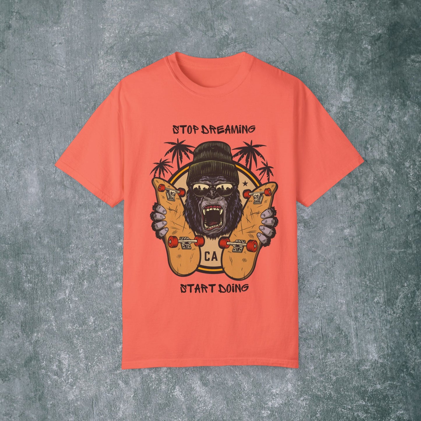 Unisex Garment-Dyed T-Shirt with Motivational Gorilla Design