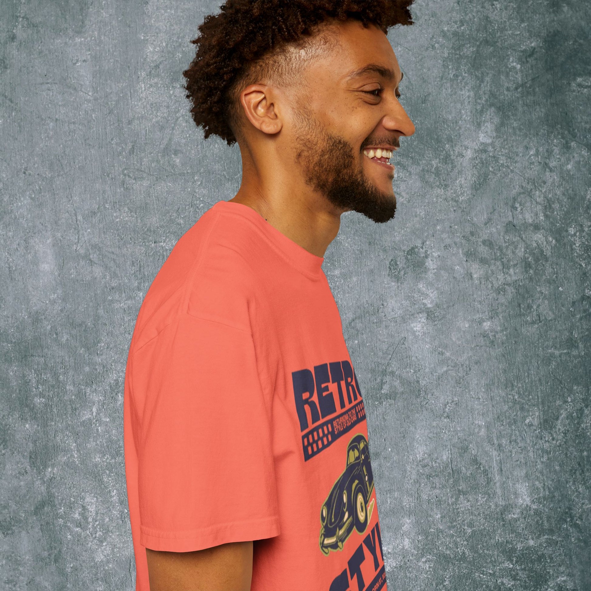 Retro Style Unisex Garment-Dyed T-Shirt - Vintage Car Design