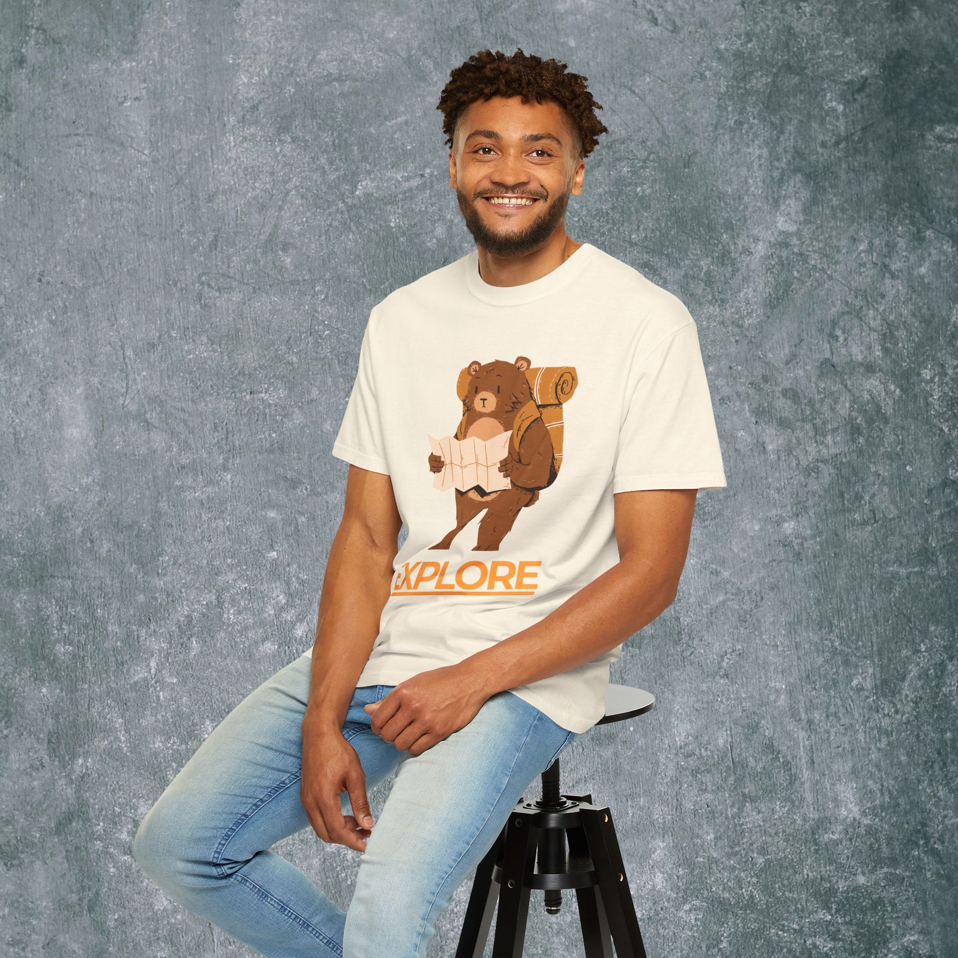 Explore Bear Unisex Garment-Dyed T-Shirt