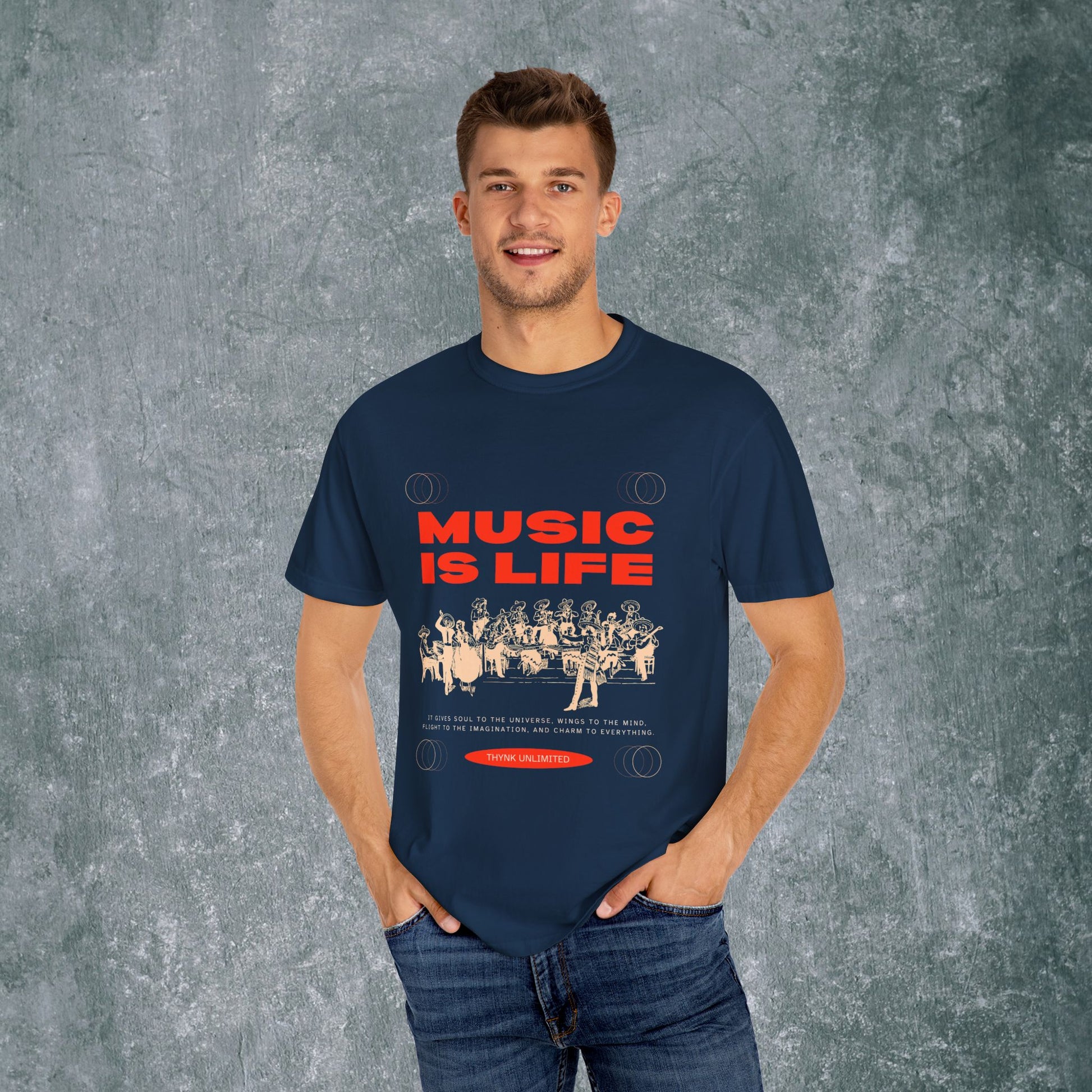 Music Is Life Unisex Garment-Dyed T-Shirt - Perfect for Music Lovers