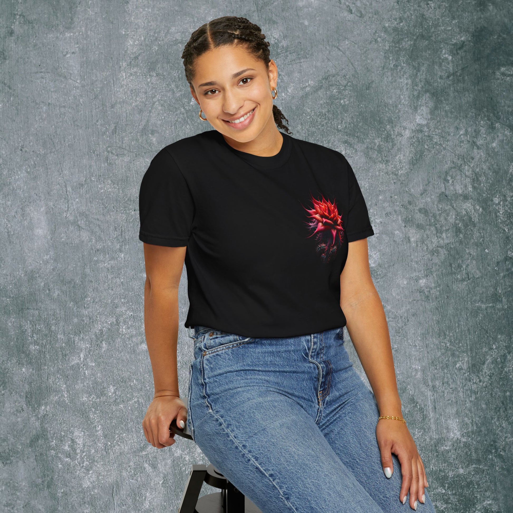 Vintage Floral Hummingbird T-Shirt - With Back Print