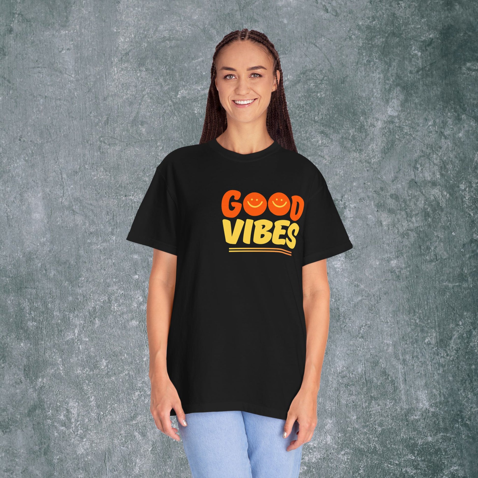 Good Vibes Unisex Garment-Dyed T-Shirt - Casual Summer Style