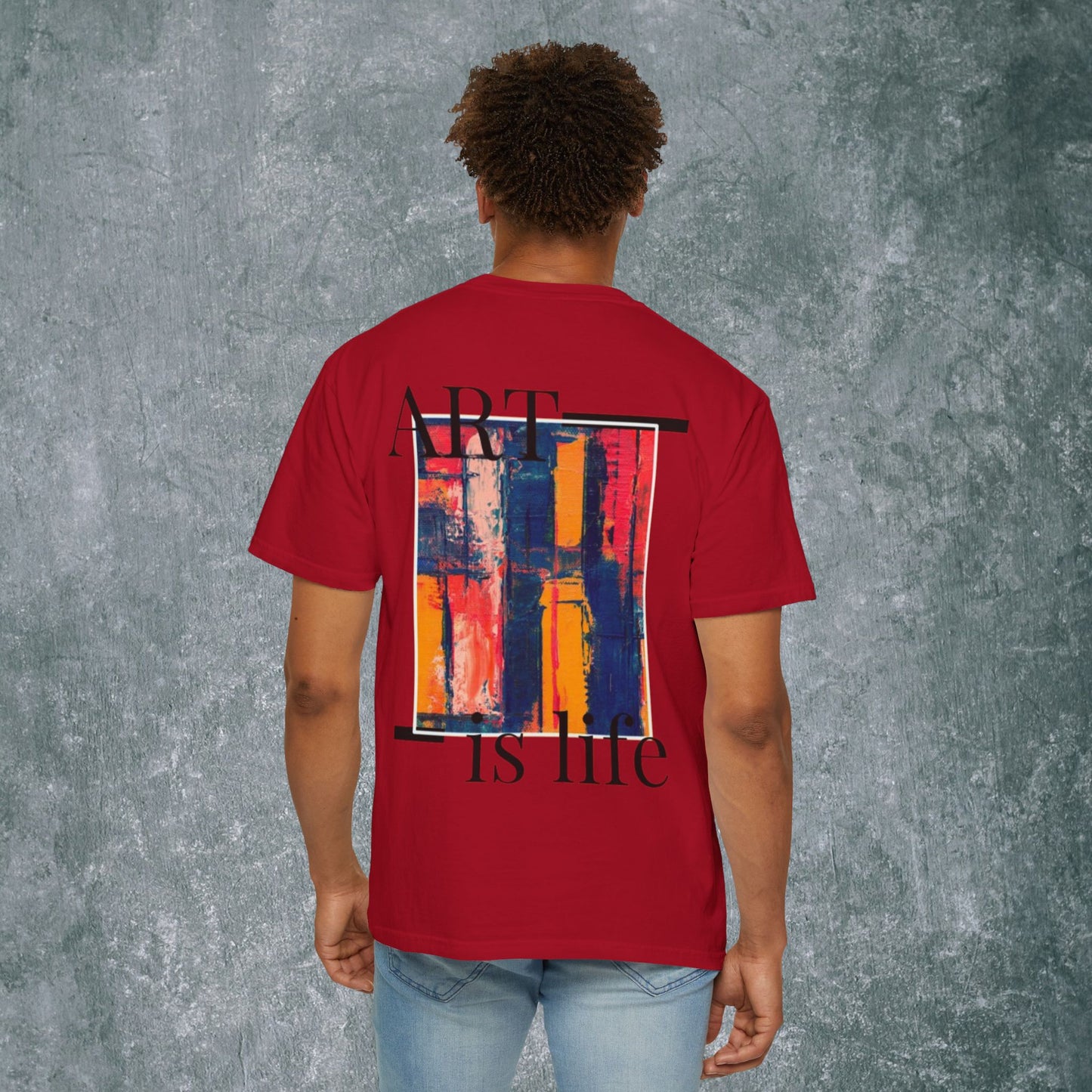 Art-Inspired Unisex Garment-Dyed T-Shirt with Back Print- 'Keep Creating Like No One's Watching'