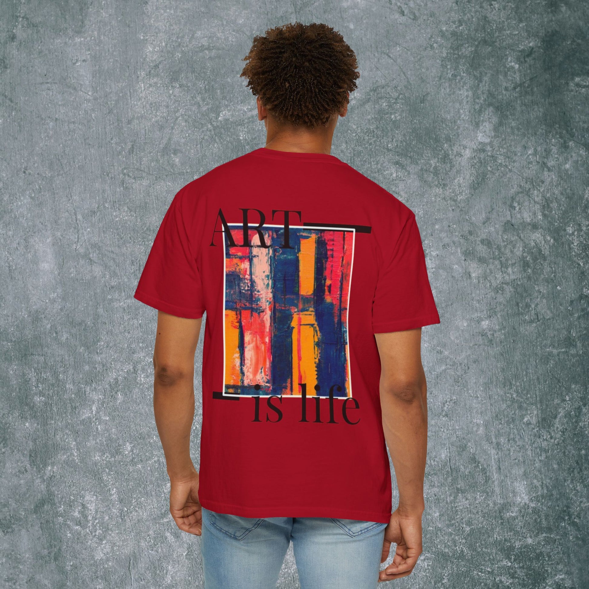 Art-Inspired Unisex Garment-Dyed T-Shirt with Back Print- 'Keep Creating Like No One's Watching'