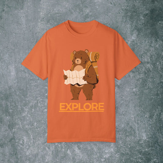 Explore Bear Unisex Garment-Dyed T-Shirt