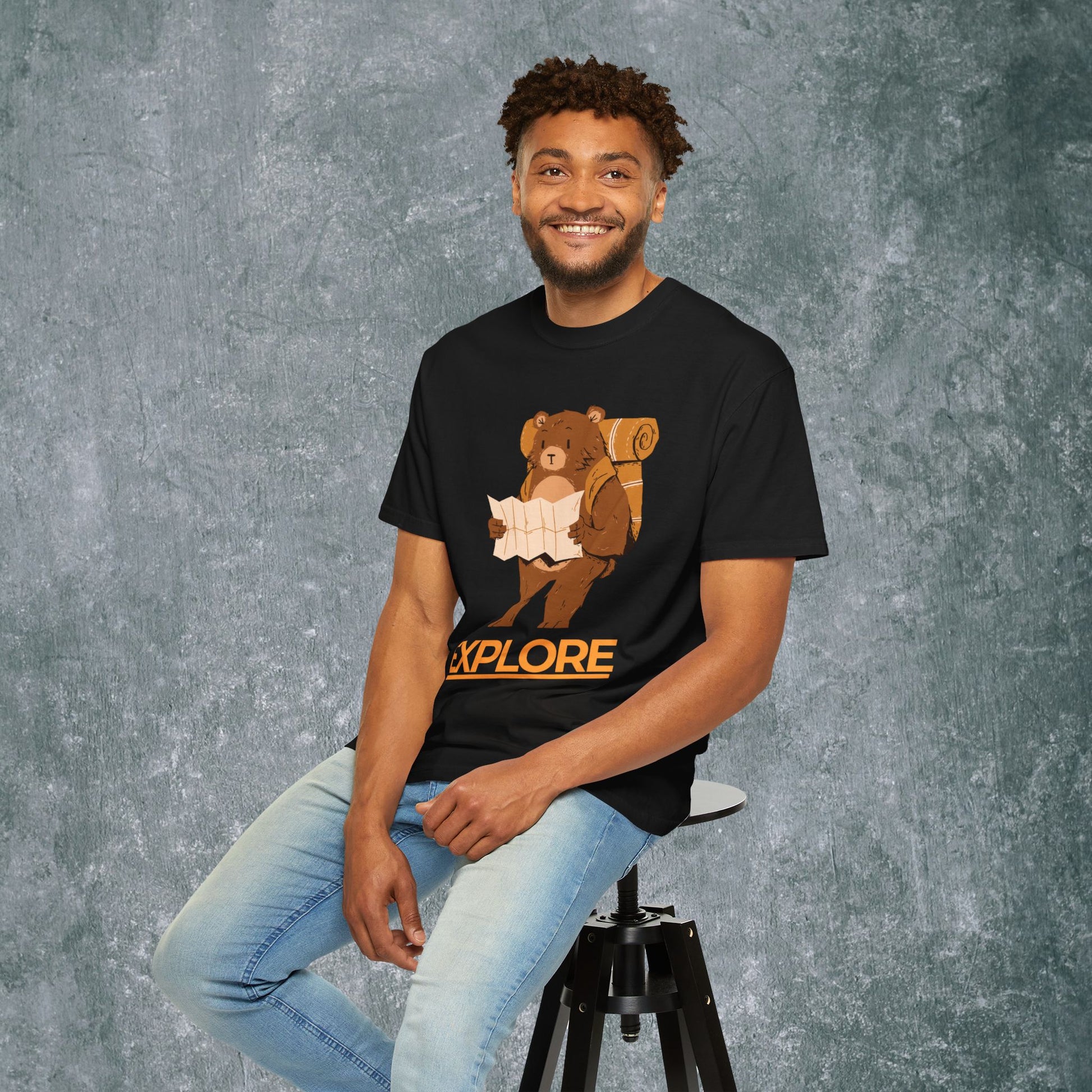 Explore Bear Unisex Garment-Dyed T-Shirt