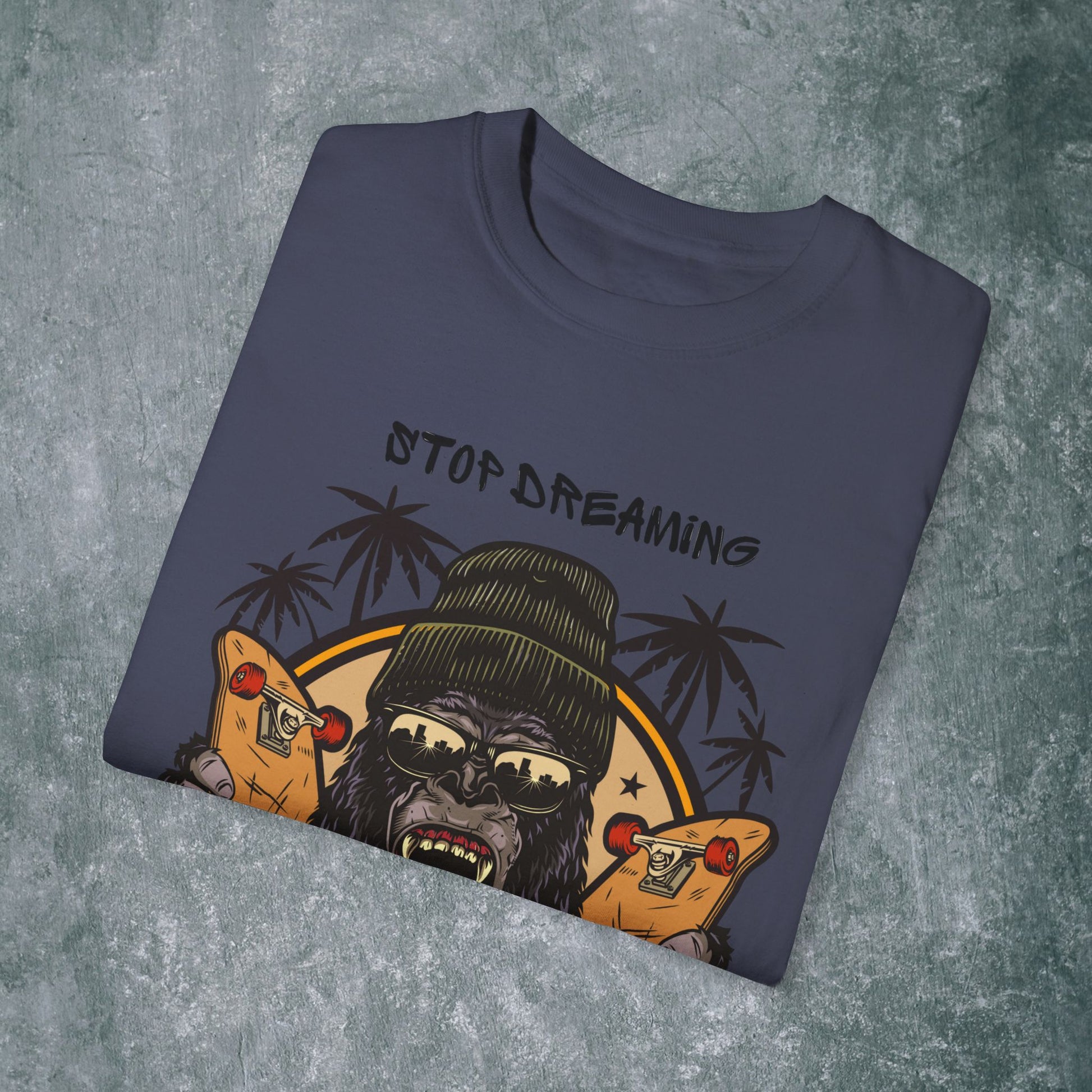 Unisex Garment-Dyed T-Shirt with Motivational Gorilla Design