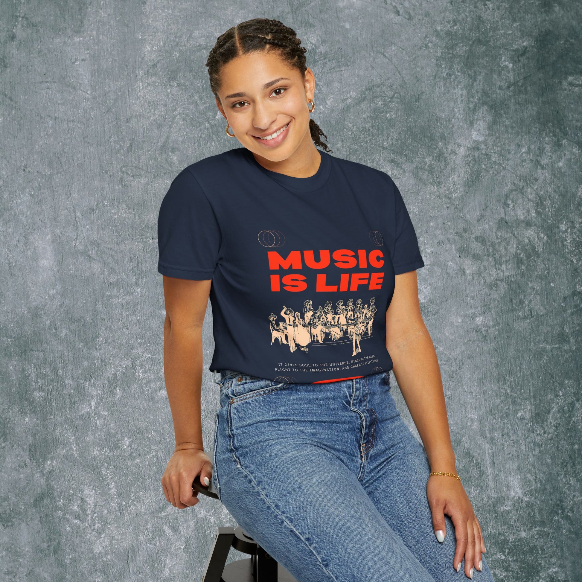 Music Is Life Unisex Garment-Dyed T-Shirt - Perfect for Music Lovers
