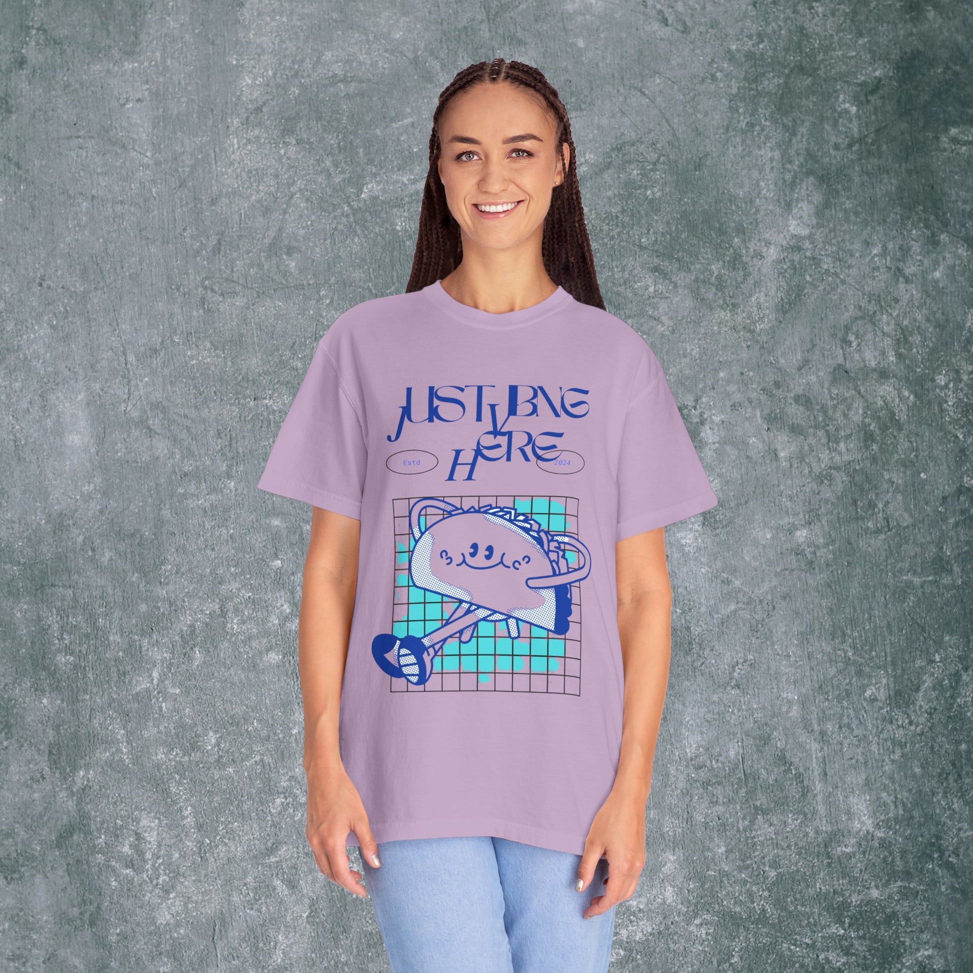 Playful Graphic Tee - 'Just Being Here' Unisex T-Shirt