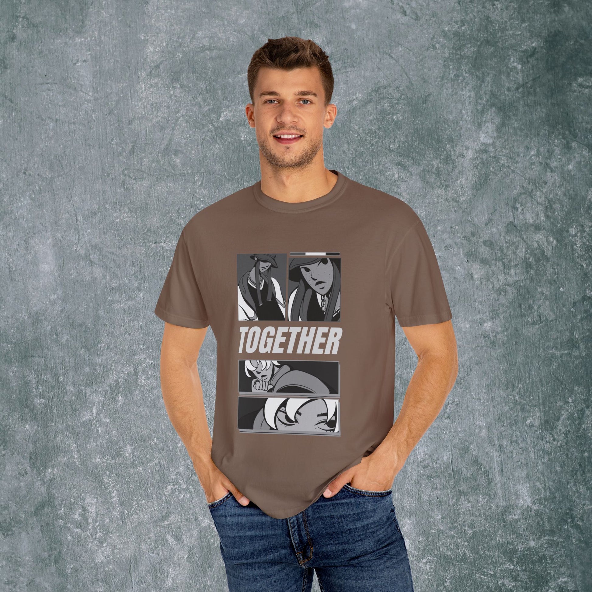 Together Unisex Garment-Dyed T-Shirt - Casual Graphic Tee for Friendship & Community
