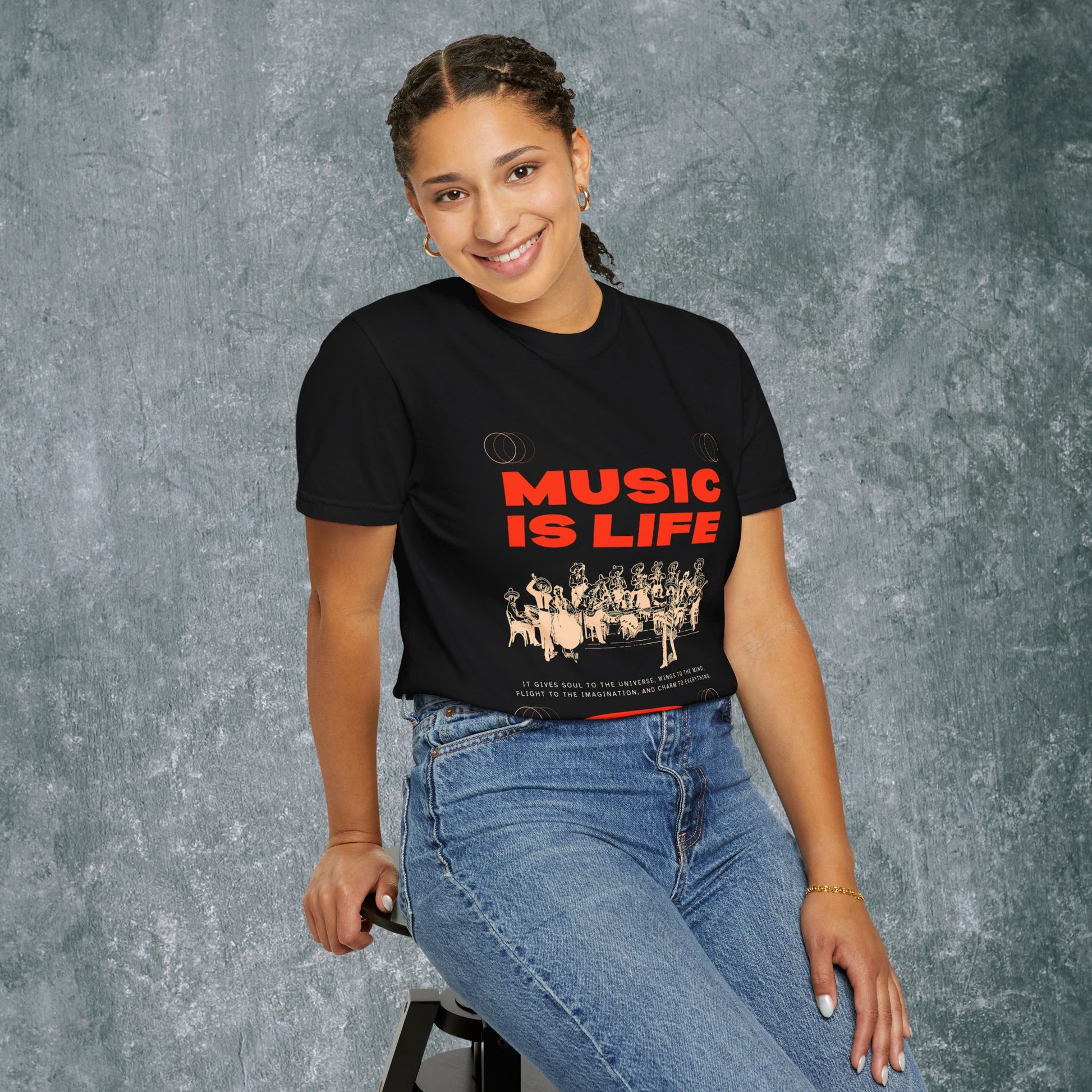 Music Is Life Unisex Garment-Dyed T-Shirt - Perfect for Music Lovers