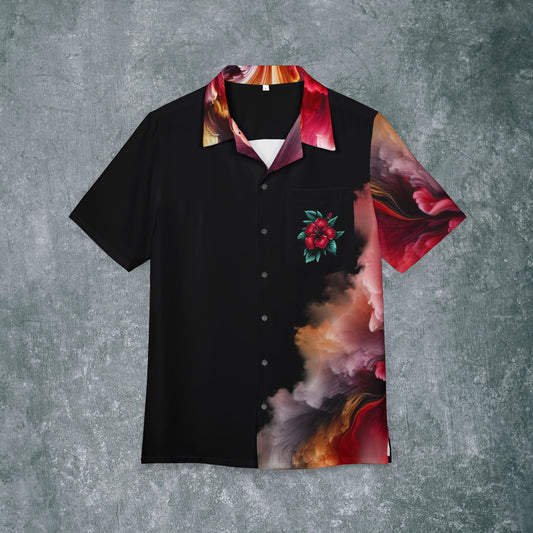 Tropical Floral Hawaiian Shirt - Summer Party & Beach Getaway