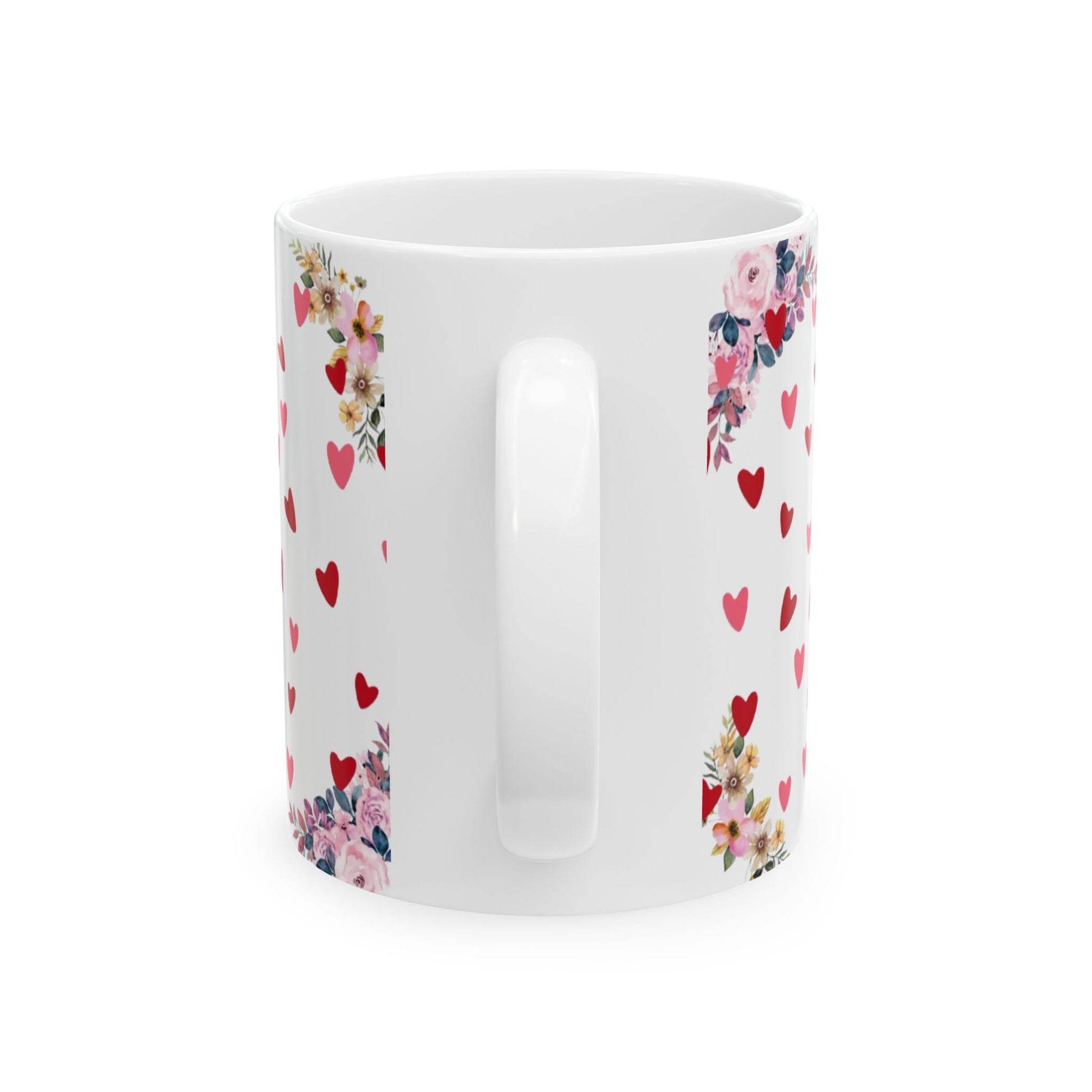 Coffee Time Bear Mug  - Cute Animal and Floral Hearts Cup for Animal Lovers