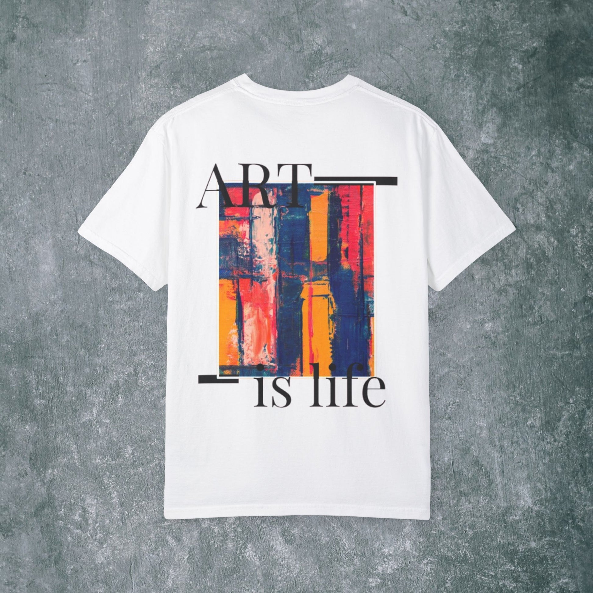 Art-Inspired Unisex Garment-Dyed T-Shirt with Back Print- 'Keep Creating Like No One's Watching'
