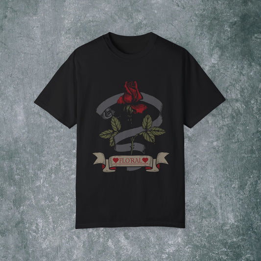Floral Rose T-shirt - Vintage Vibes for Nature Lovers