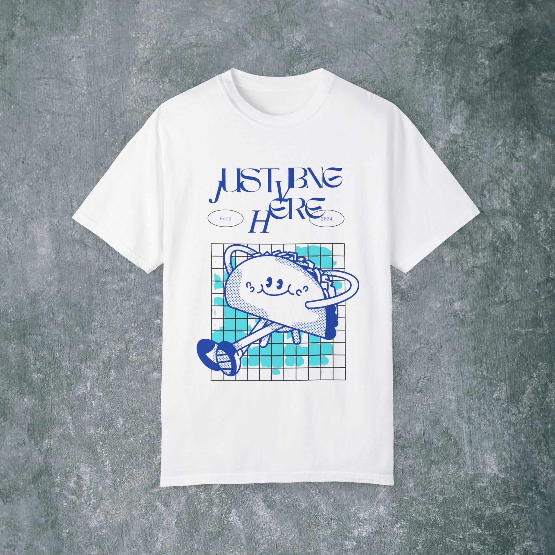 Playful Graphic Tee - 'Just Being Here' Unisex T-Shirt