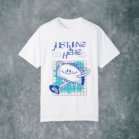 Playful Graphic Tee - 'Just Being Here' Unisex T-Shirt
