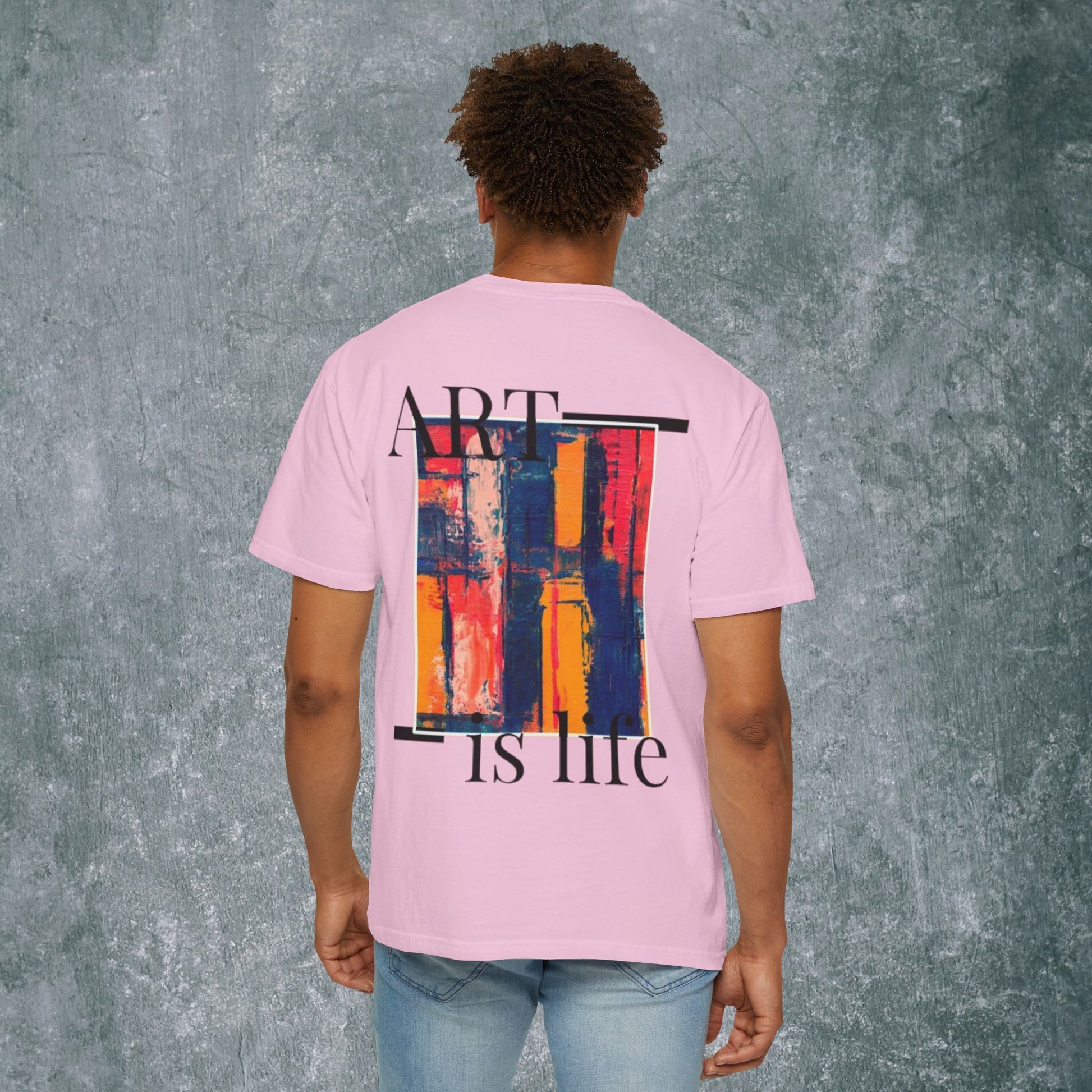 Art-Inspired Unisex Garment-Dyed T-Shirt with Back Print- 'Keep Creating Like No One's Watching'