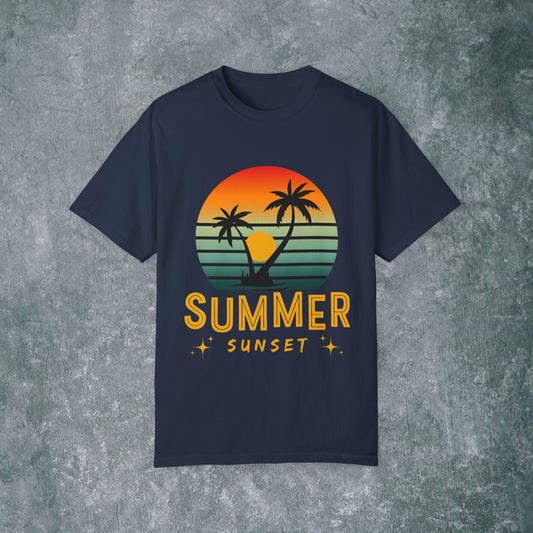 Summer Sunset Graphic Unisex T-Shirt | Vibrant Vacation Vibe